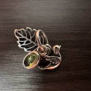 Sterling Silver & Peridot Bird Charm